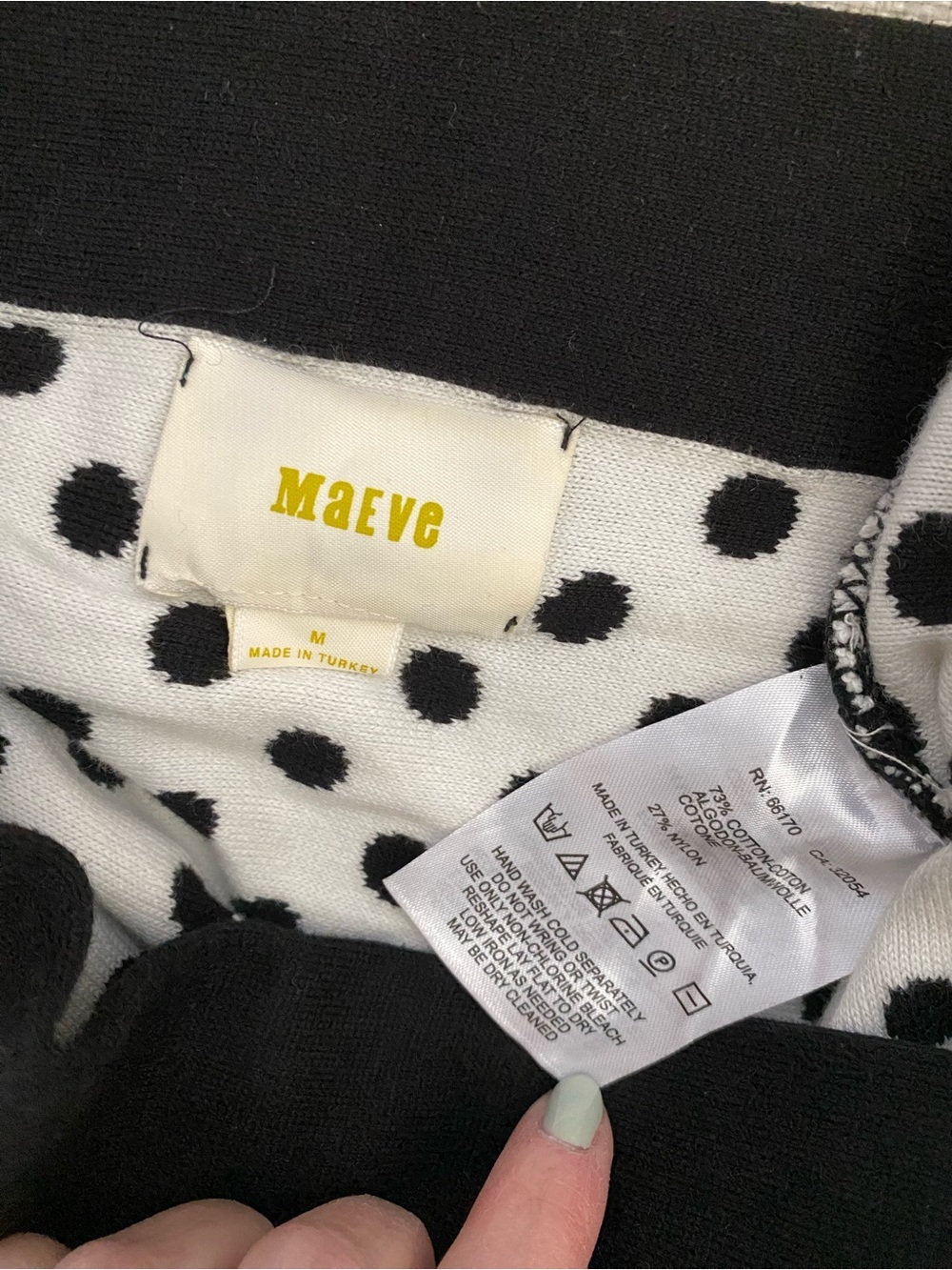 EUC Maeve Black and White Polka Dot A-Line Skirt - Picture 3 of 3